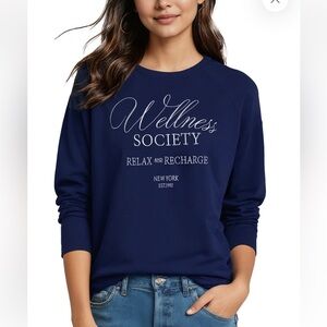 Wildfox Wellness Society Navy Sweatshirt